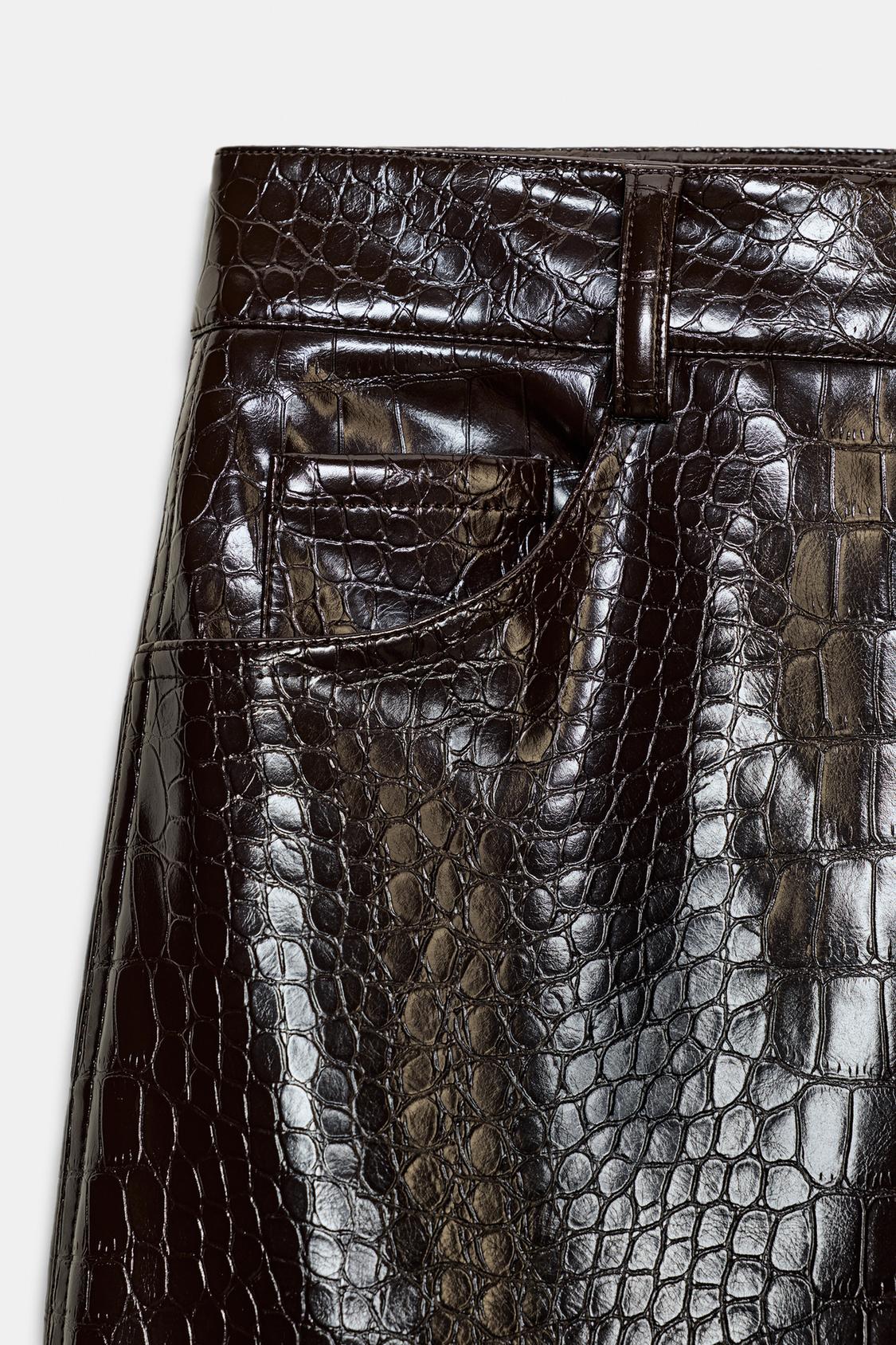 Croc-Effect Leather Set