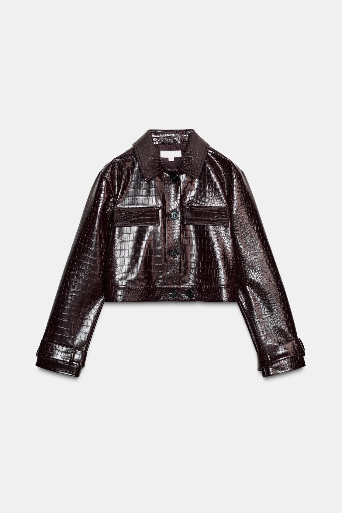 Croc-Effect Leather Set