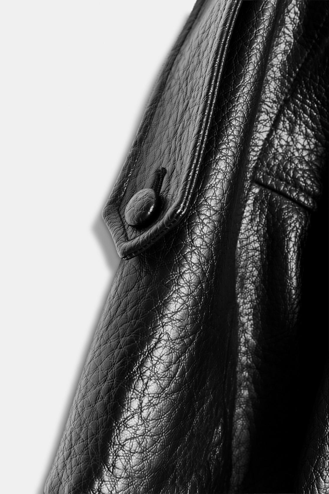 Oversized Leather Bomber Jacket