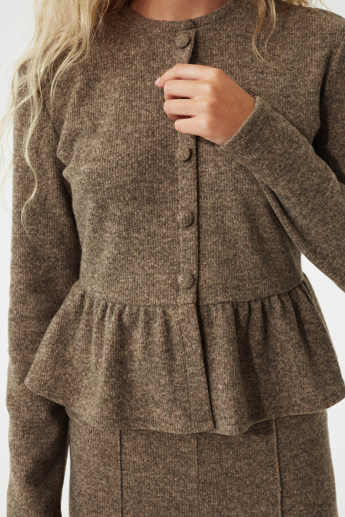 Peplum Knit Cardigan