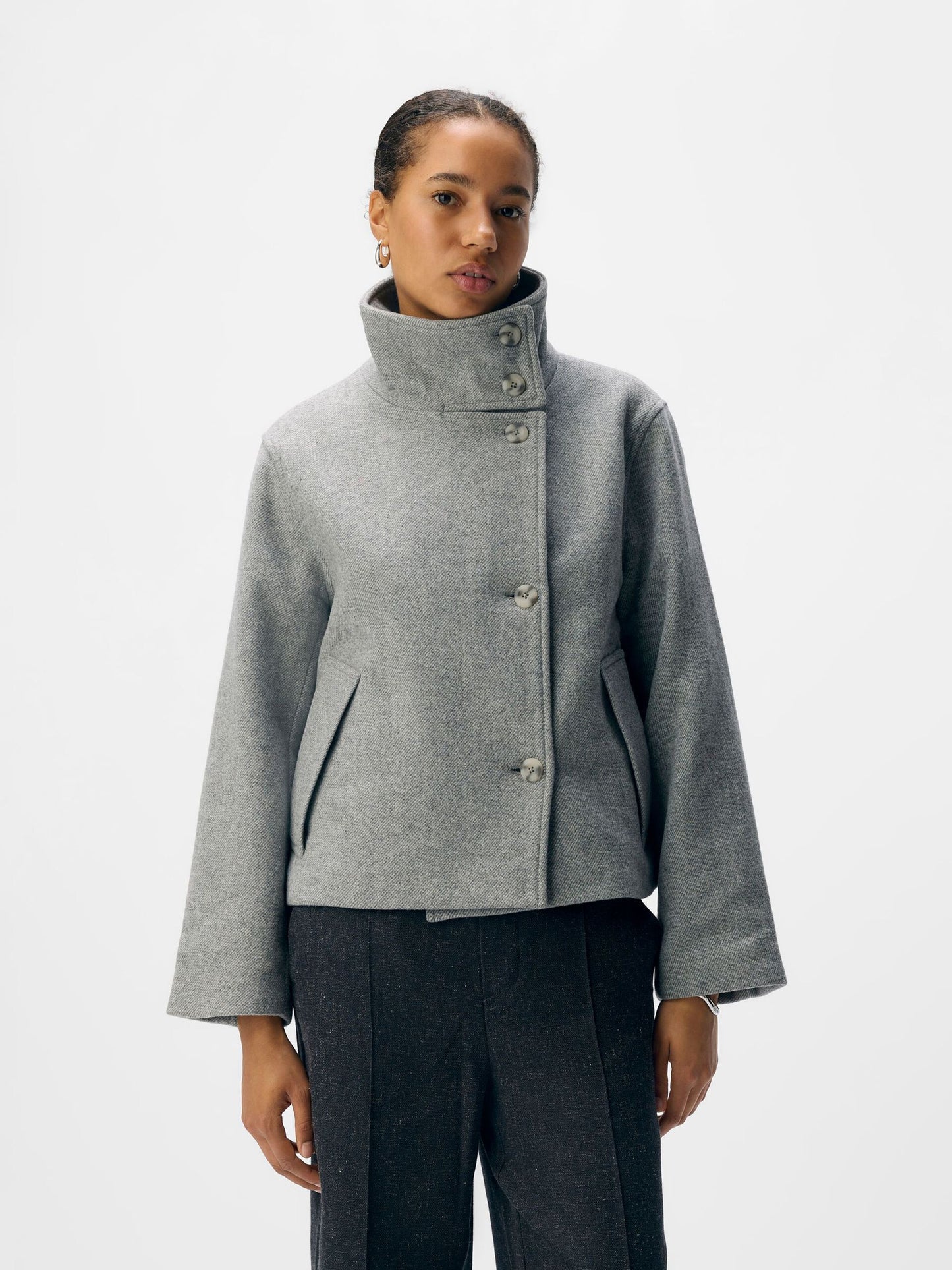 High Neck Cropped Jacket