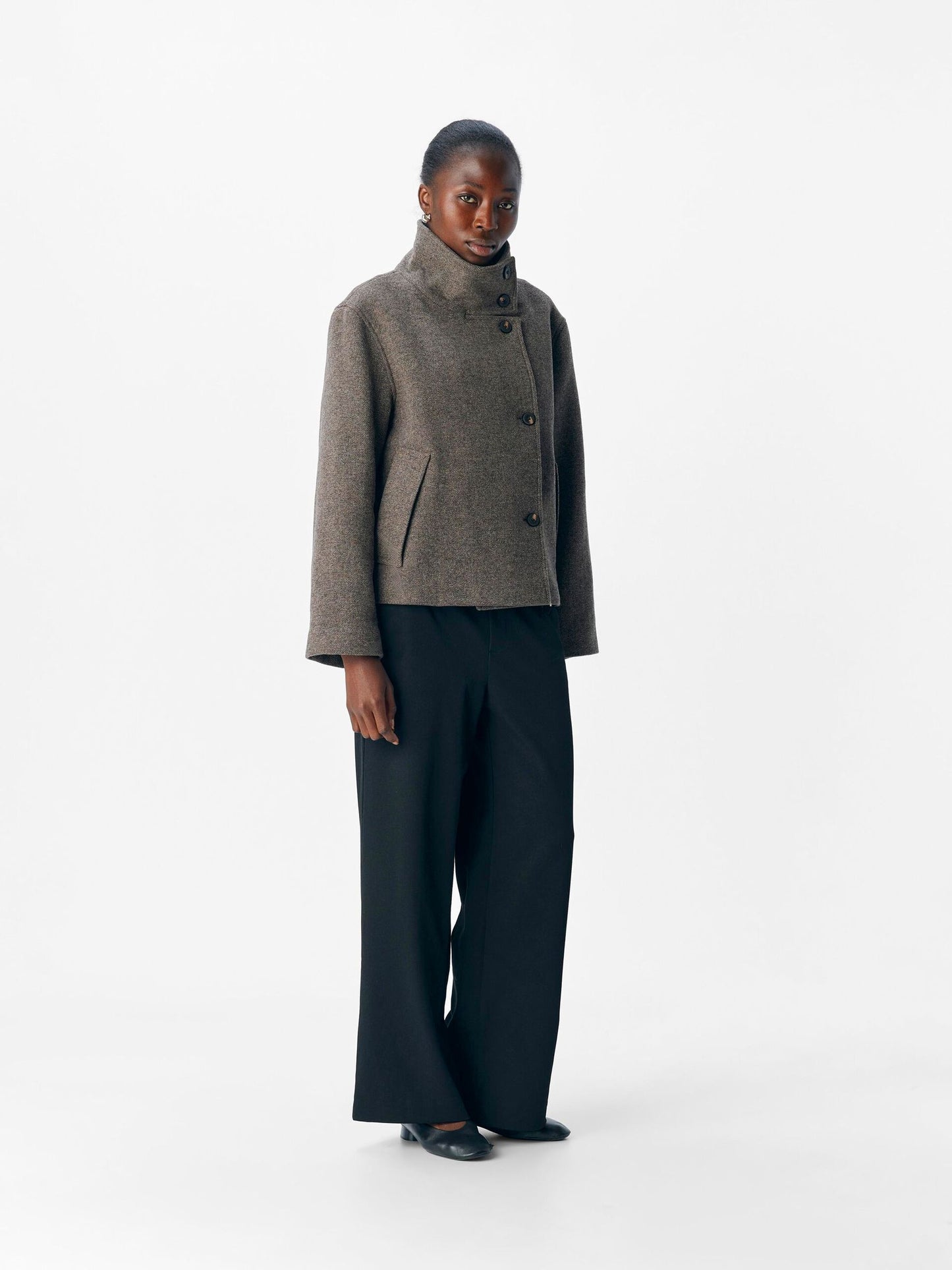 High Neck Cropped Jacket