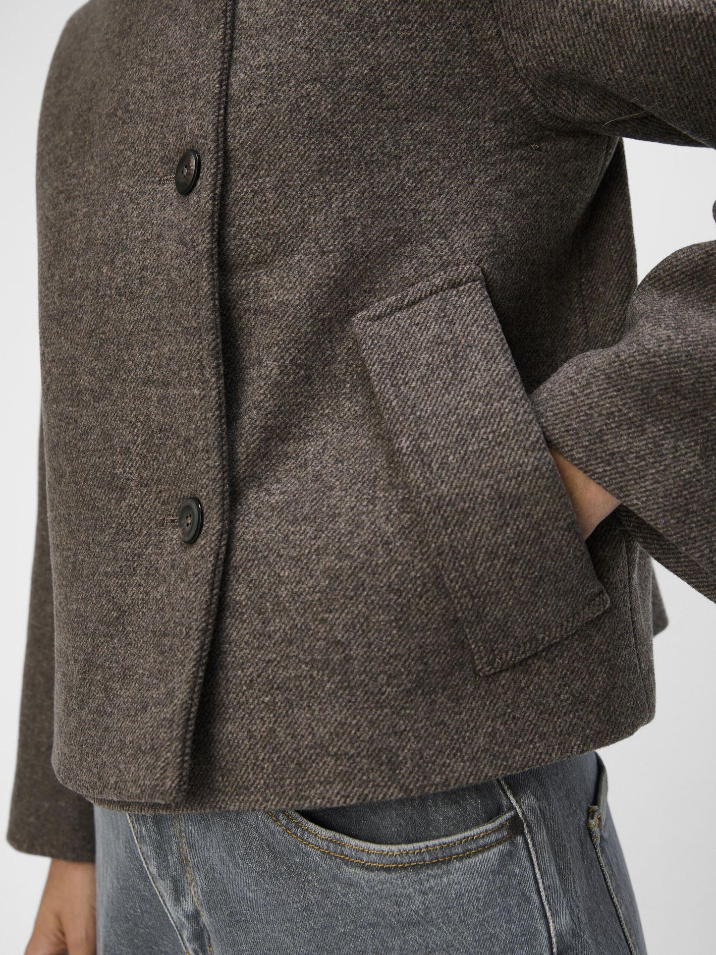 High Neck Cropped Jacket