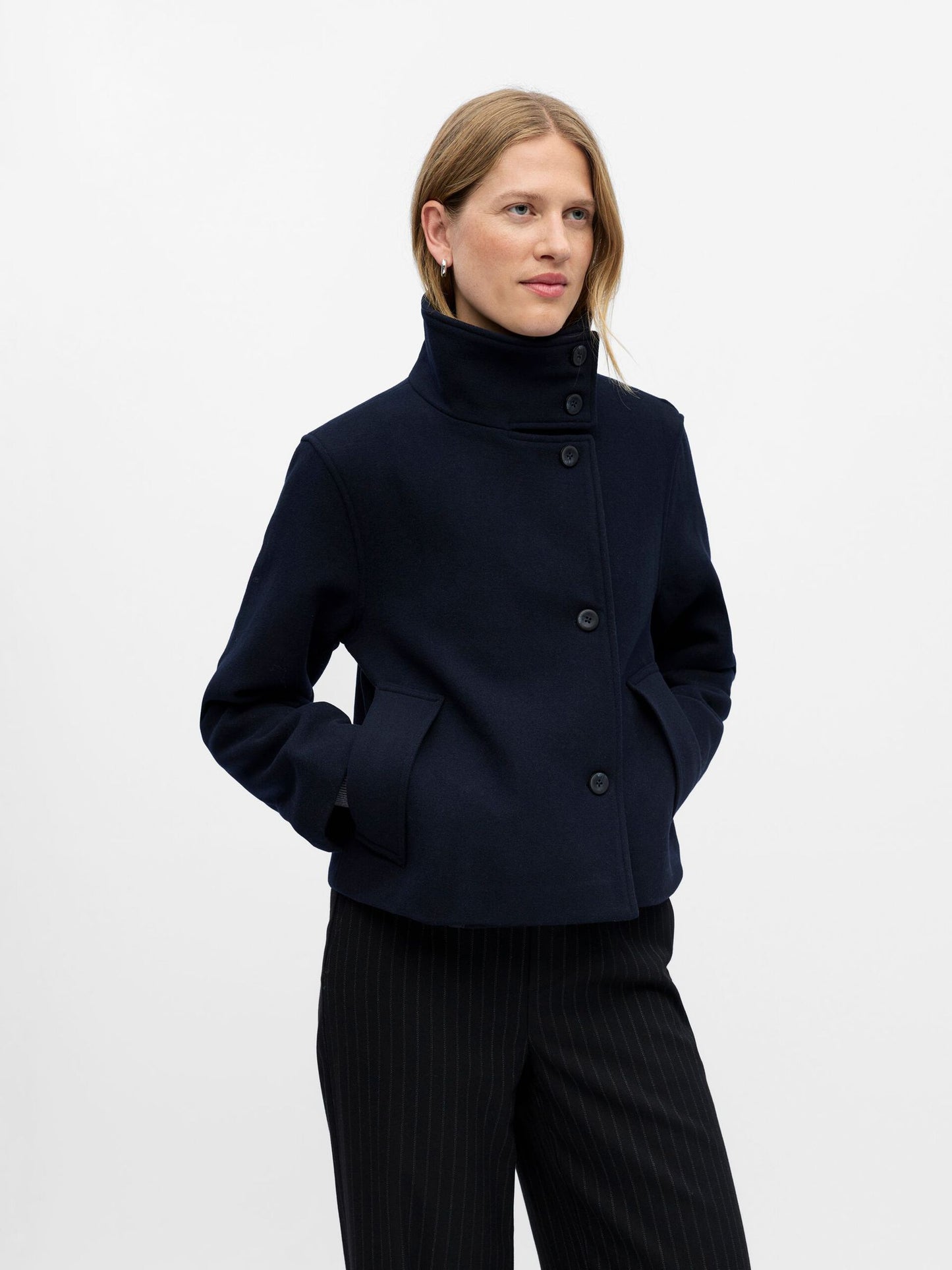 High Neck Cropped Jacket