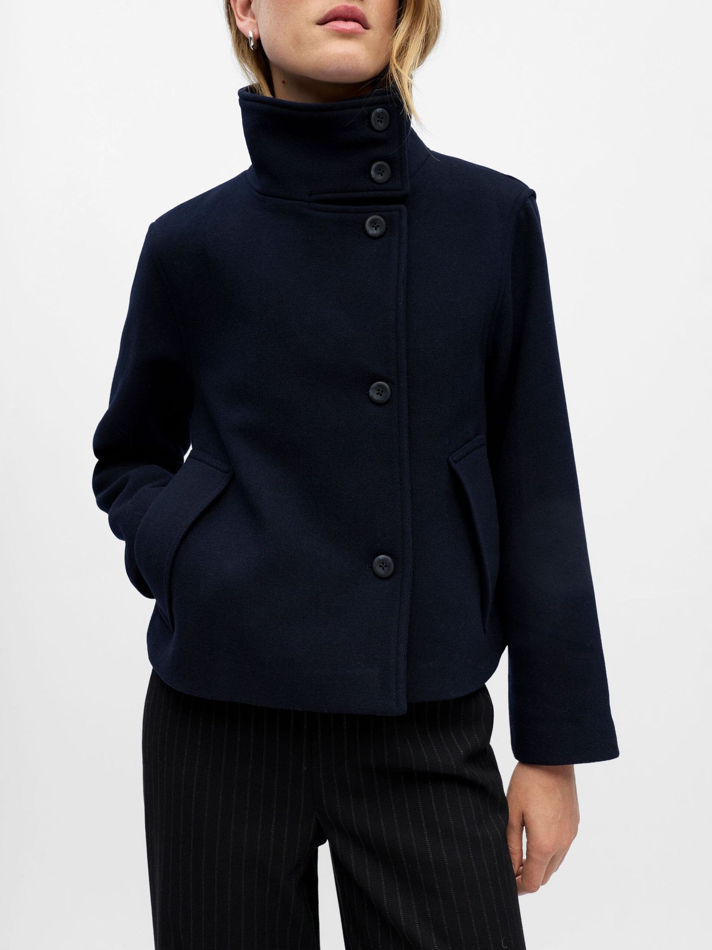 High Neck Cropped Jacket