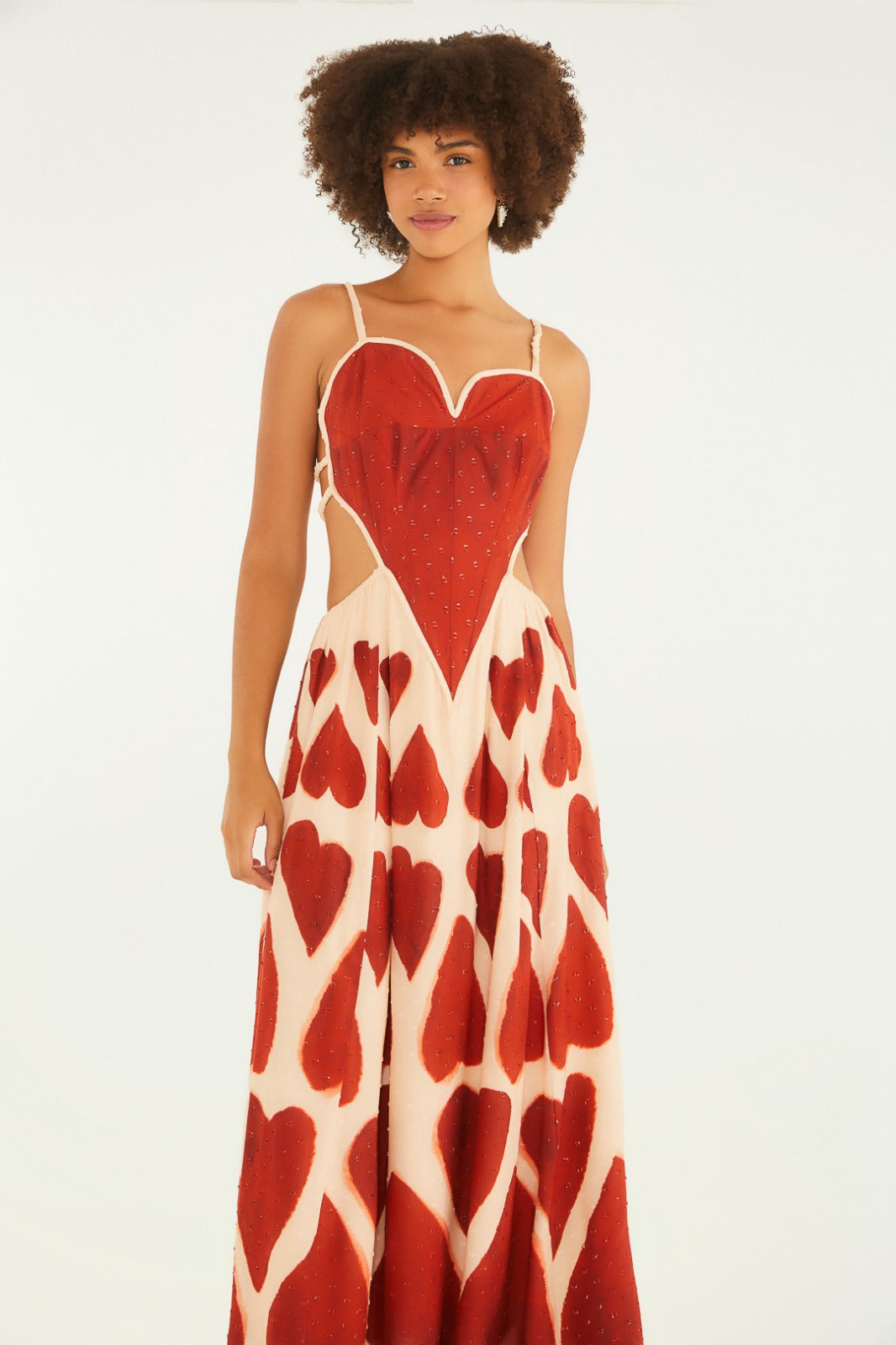 Red Heart Ruffle Dress