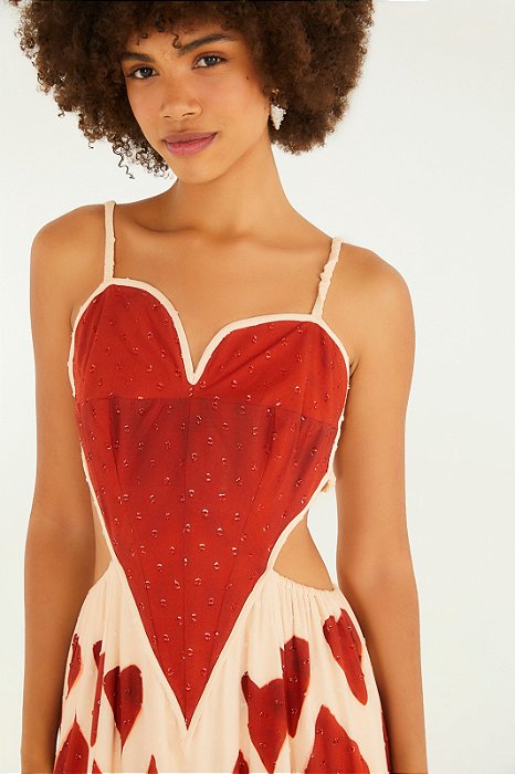 Red Heart Ruffle Dress