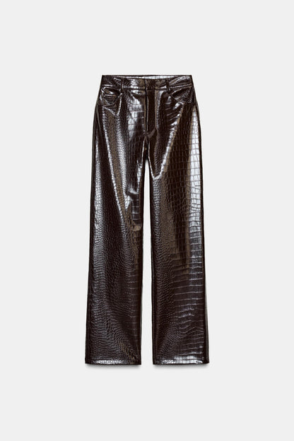 Croc-Effect Leather Set