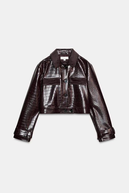 Croc-Effect Leather Set