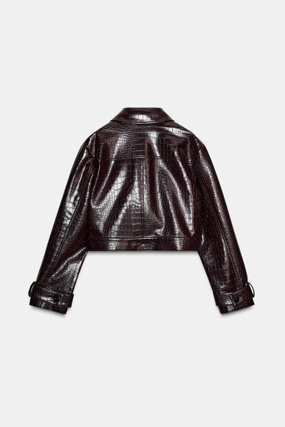 Croc-Effect Leather Set