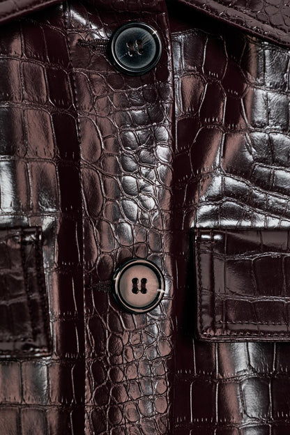 Croc-Effect Leather Set