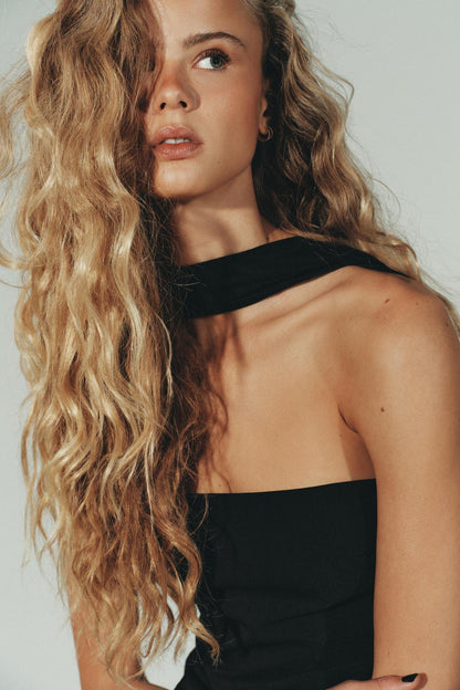 Twisted Strap Tulle Maxi Dress