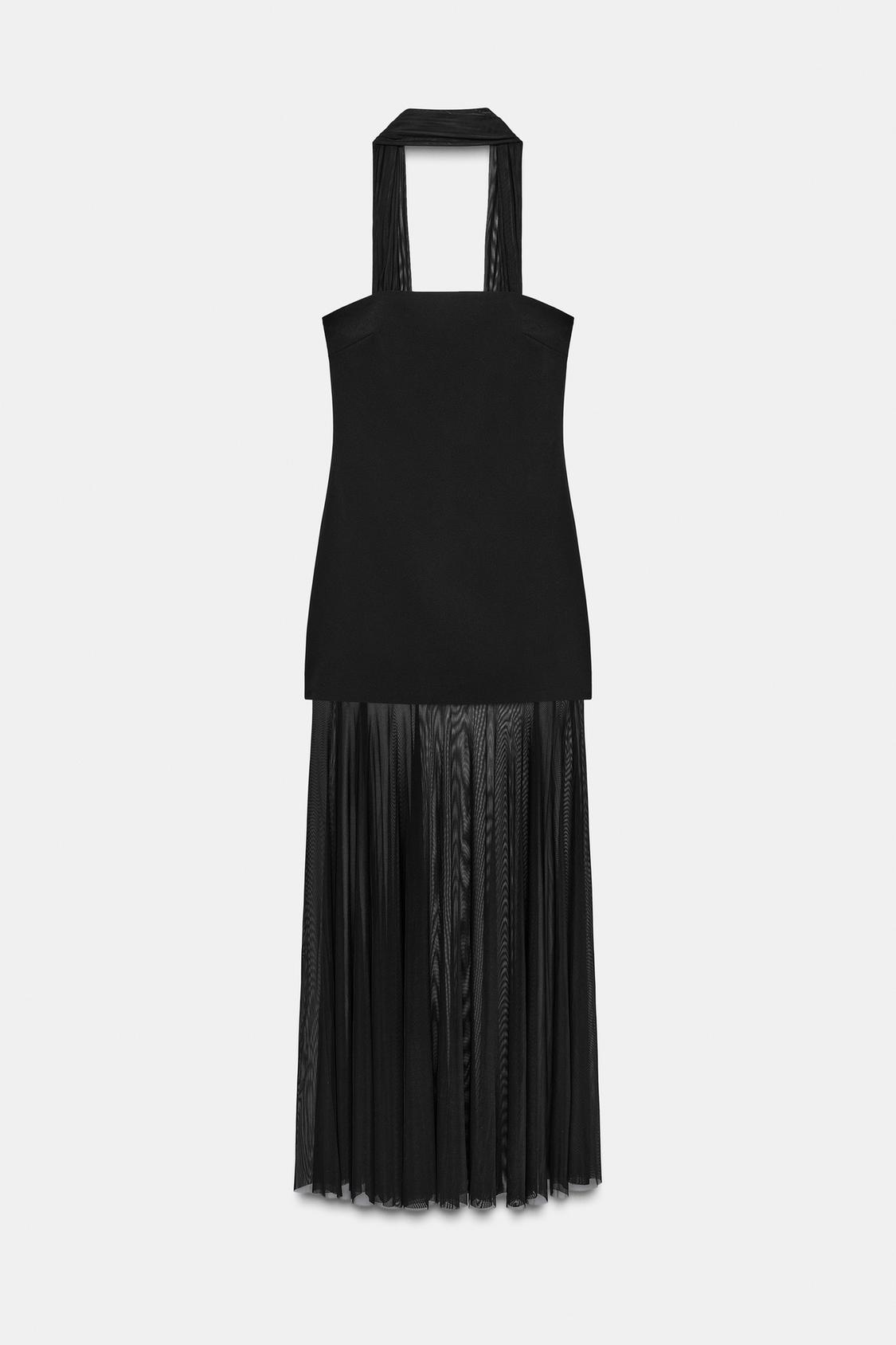 Twisted Strap Tulle Maxi Dress