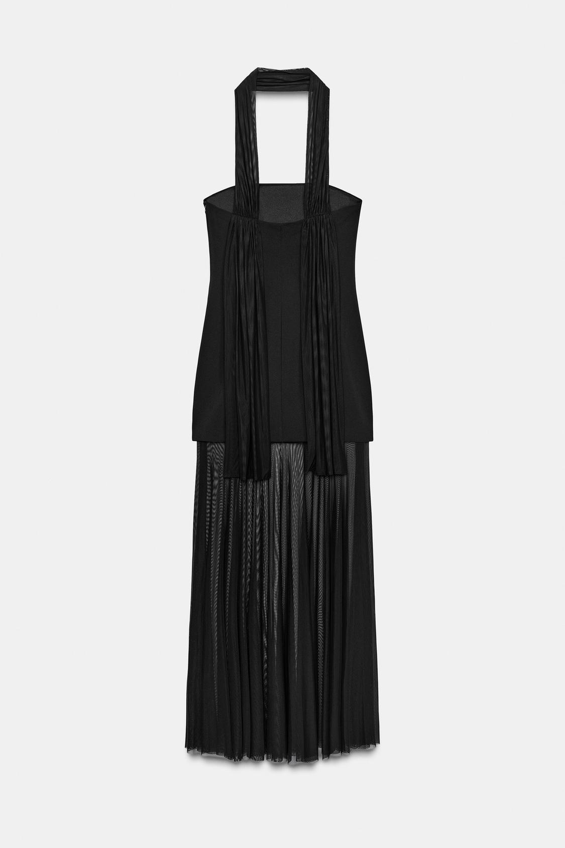 Twisted Strap Tulle Maxi Dress