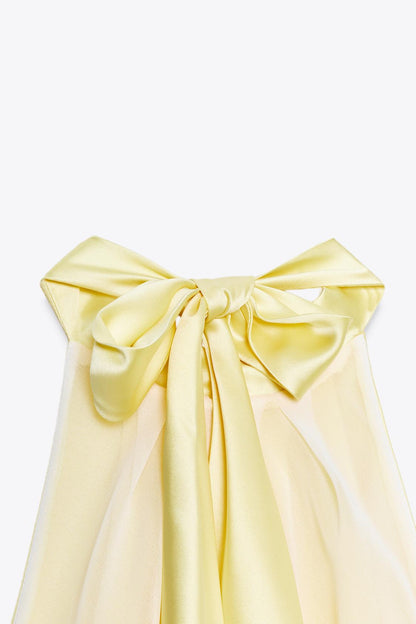 Halter Neck Satin Midi Dress