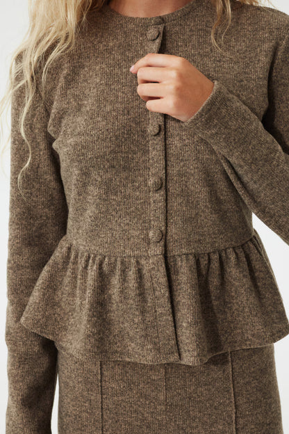 Peplum Knit Cardigan