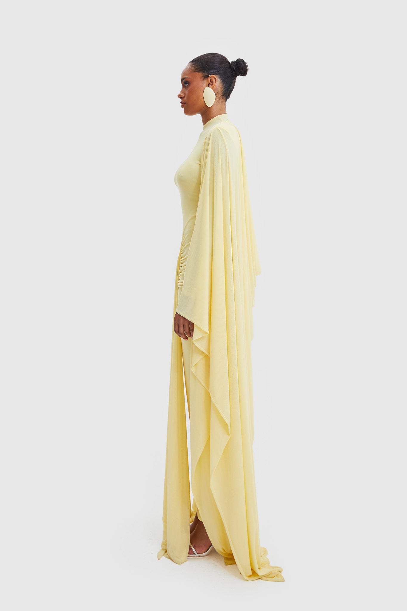 Draped Cape Maxi Dress