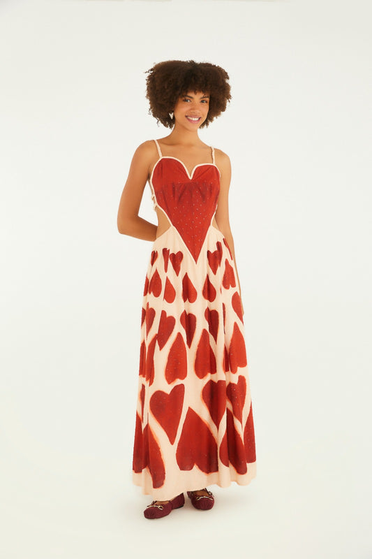 Red Heart Ruffle Dress