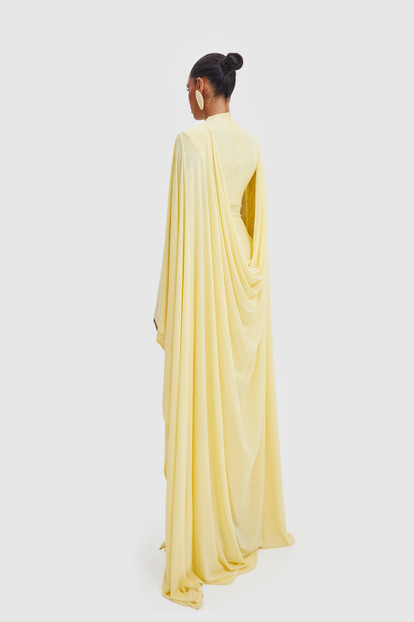 Draped Cape Maxi Dress