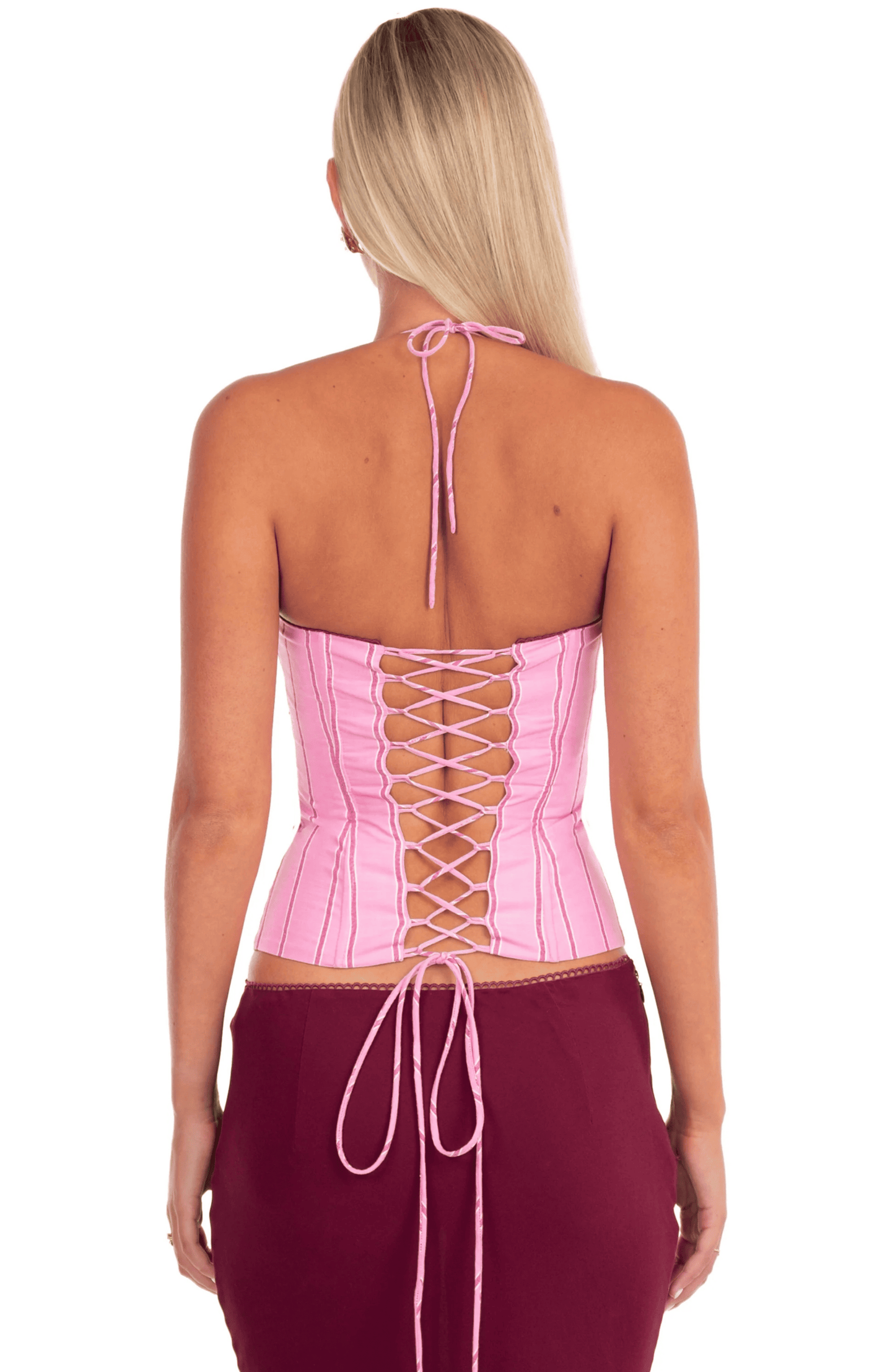 Color Block Halter Maxi Set