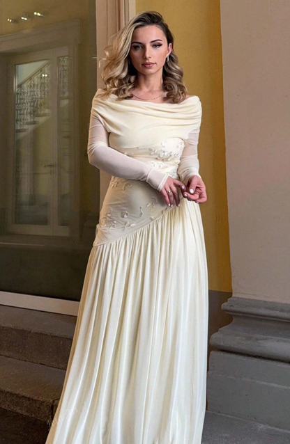 Off-Shoulder Embellished Gown