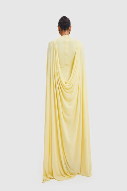 Draped Cape Maxi Dress