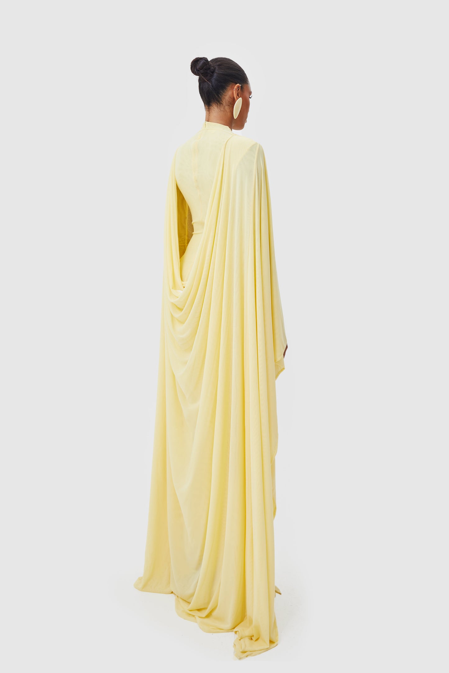 Draped Cape Maxi Dress
