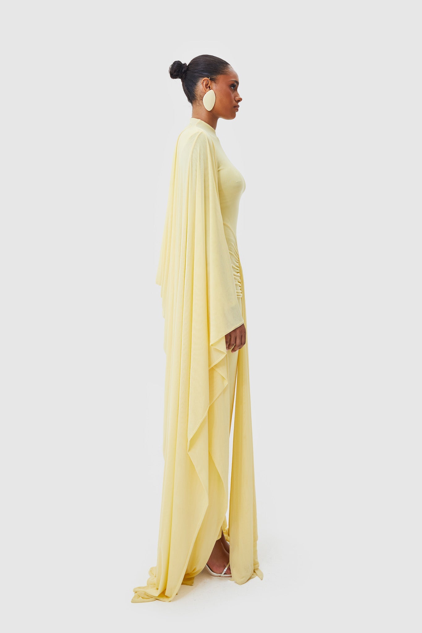 Draped Cape Maxi Dress
