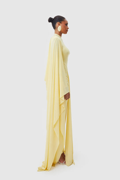 Draped Cape Maxi Dress