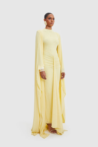 Draped Cape Maxi Dress