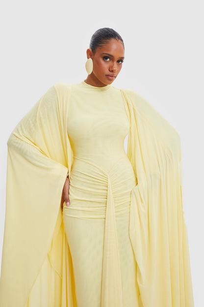 Draped Cape Maxi Dress