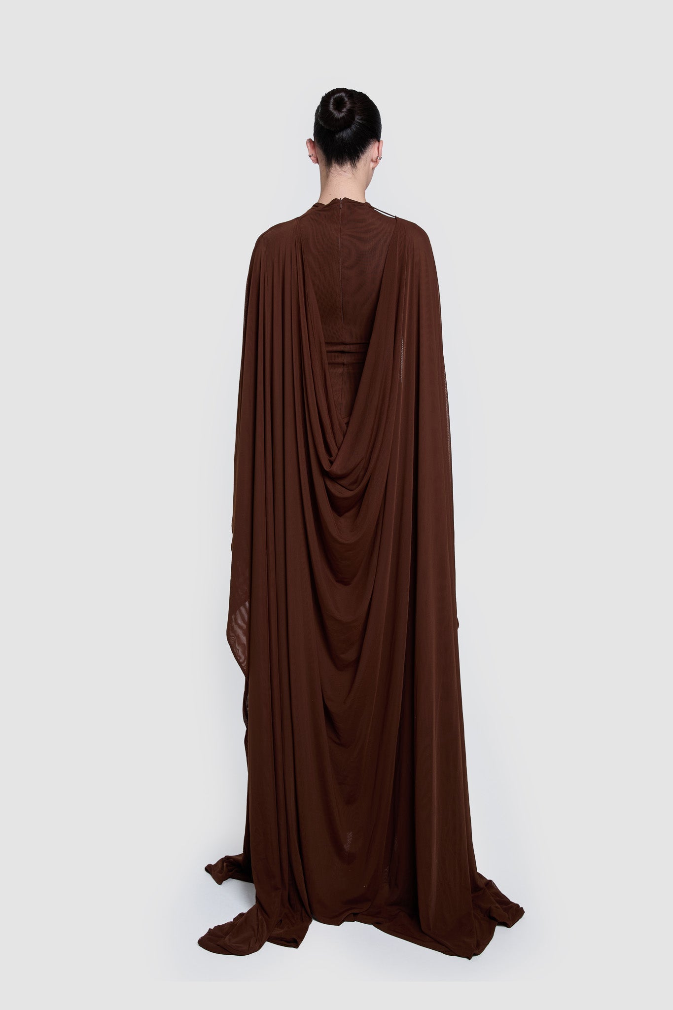Draped Cape Maxi Dress