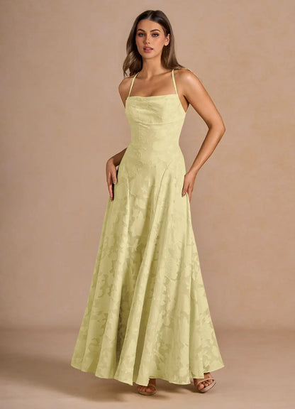Jacquard Maxi Dress Lace-Up